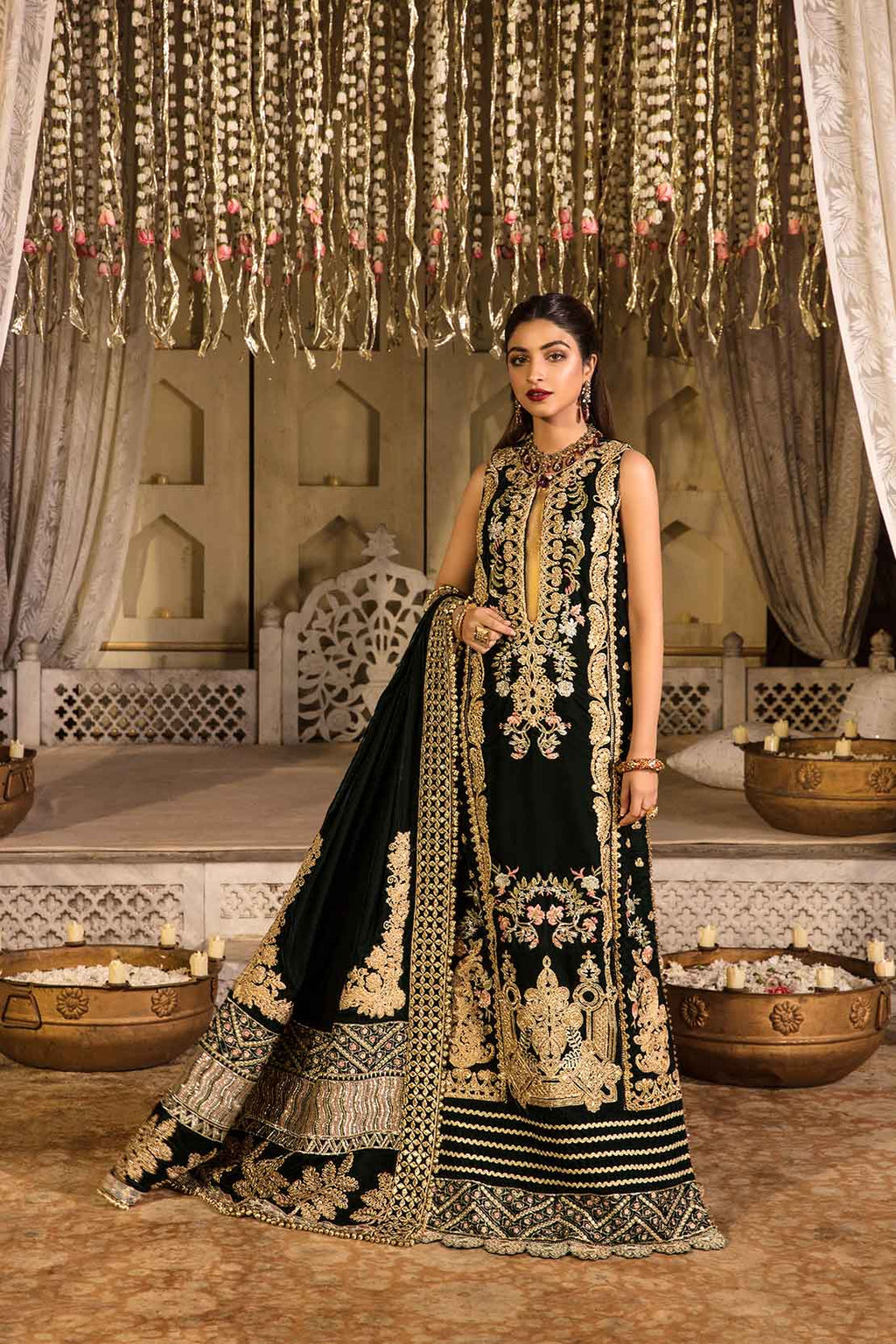 Crimson Luxury Velvet Jade - 3B pakistani indian wedding formal party outfits