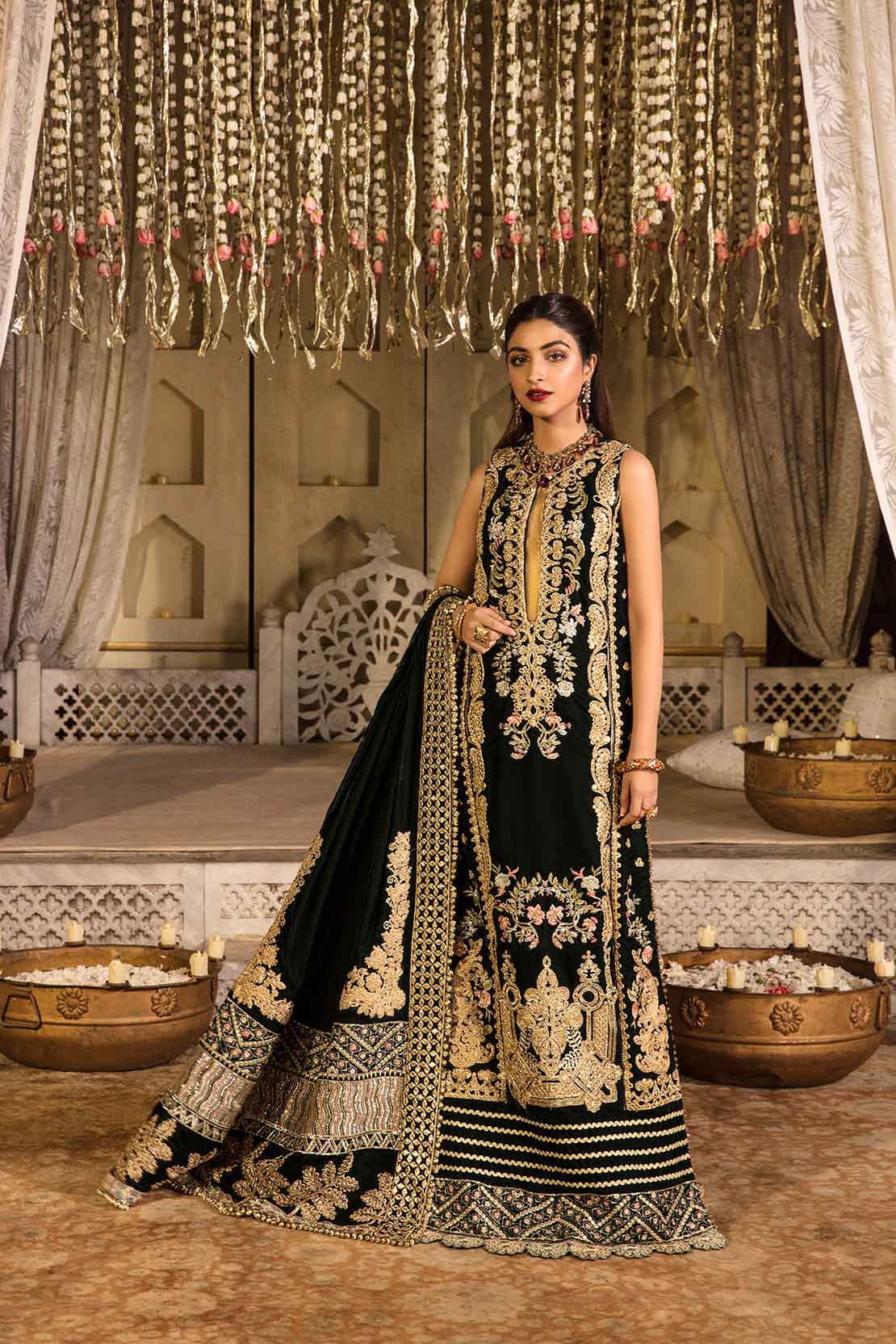 Crimson Luxury Velvet Jade - 3B pakistani indian wedding formal party outfits