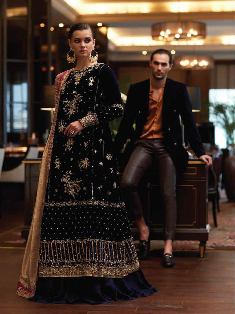MUSHQ Luxury Velvet PHANASM pakistani indian wedding formal party outfits
