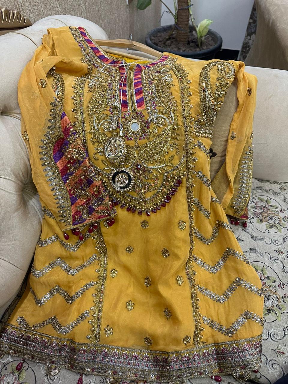 Maria B. Couture Mustard Yellow MC-021