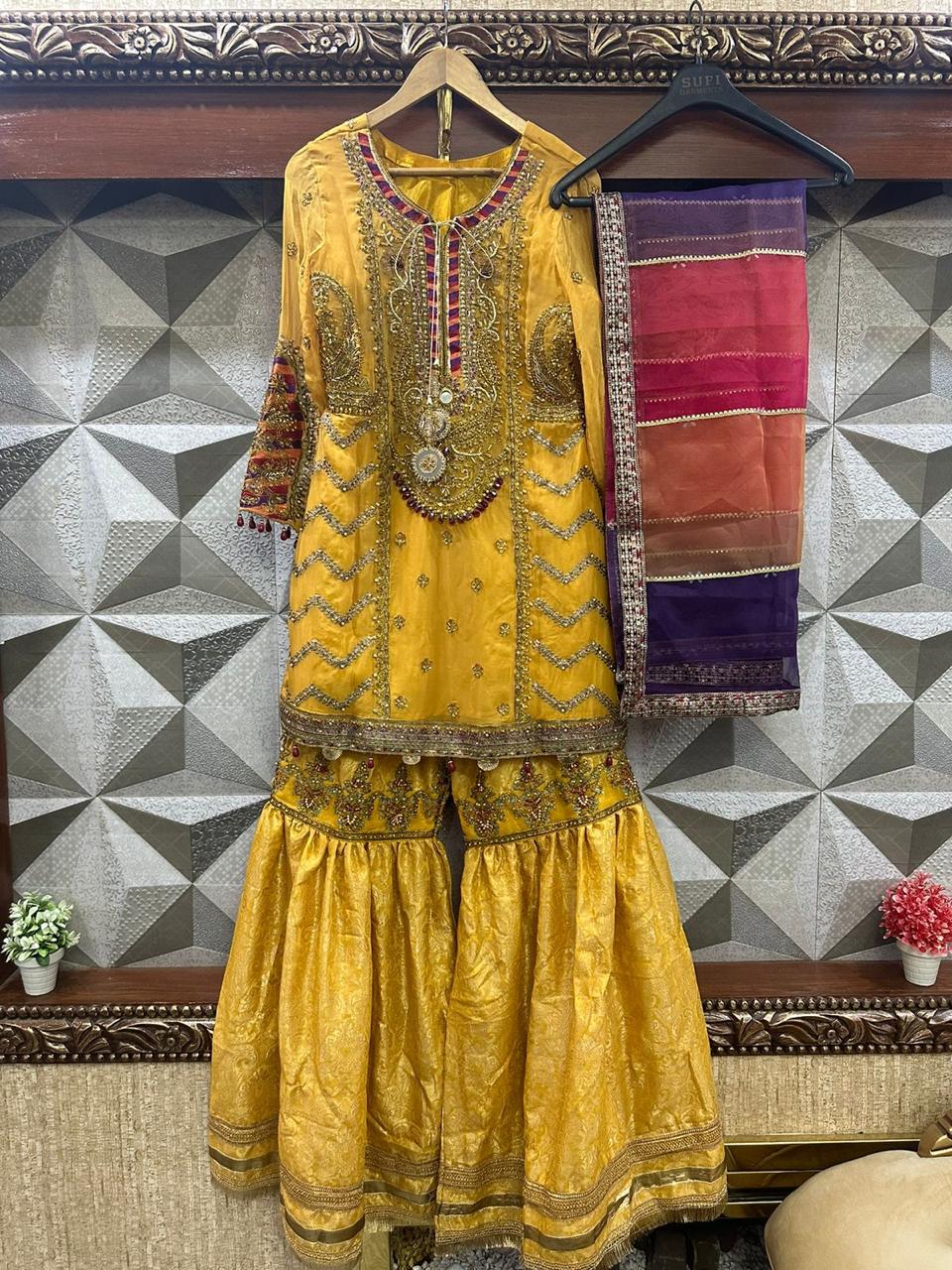 Maria B. Couture Mustard Yellow MC-021