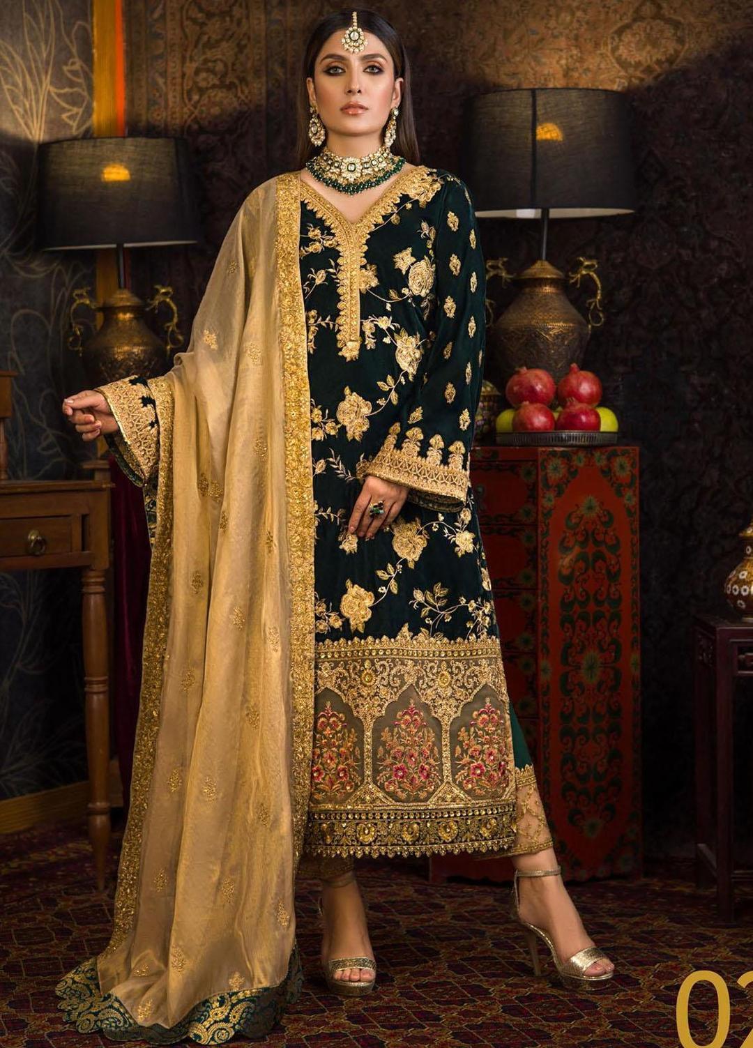 Zainab Chottani Velvet Dress pakistani indian wedding formal party outfits