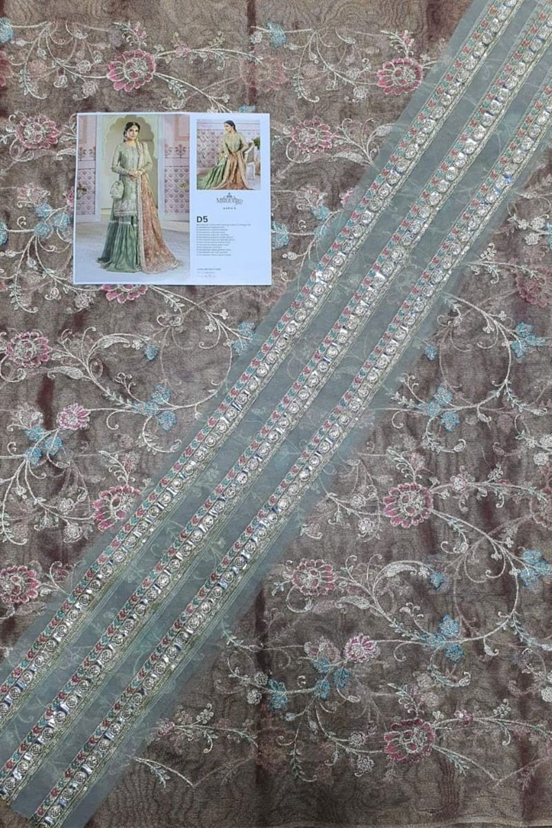 Maria b Pistachio Green and Salmon pink (BD-2205)