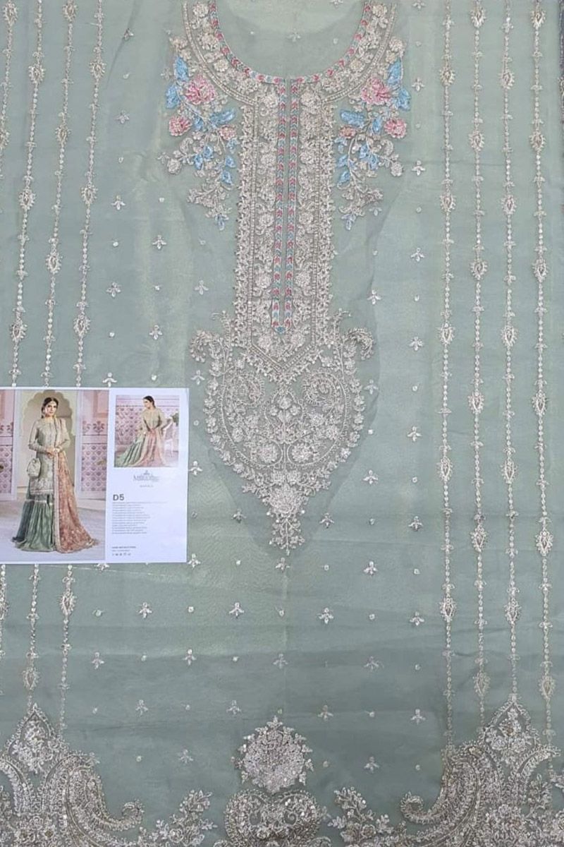 Maria b Pistachio Green and Salmon pink (BD-2205)