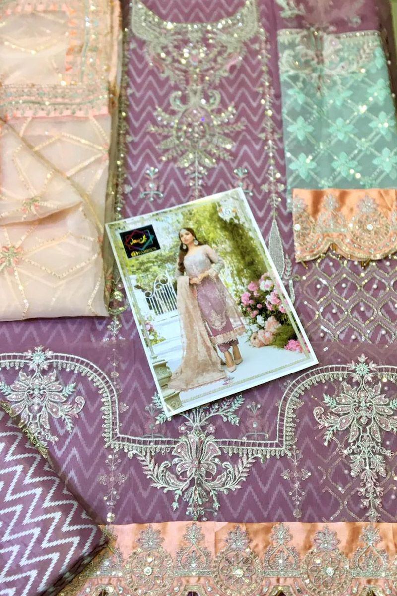 Maria b Shades of Lilac Pink and Blue grey (BD-2105)