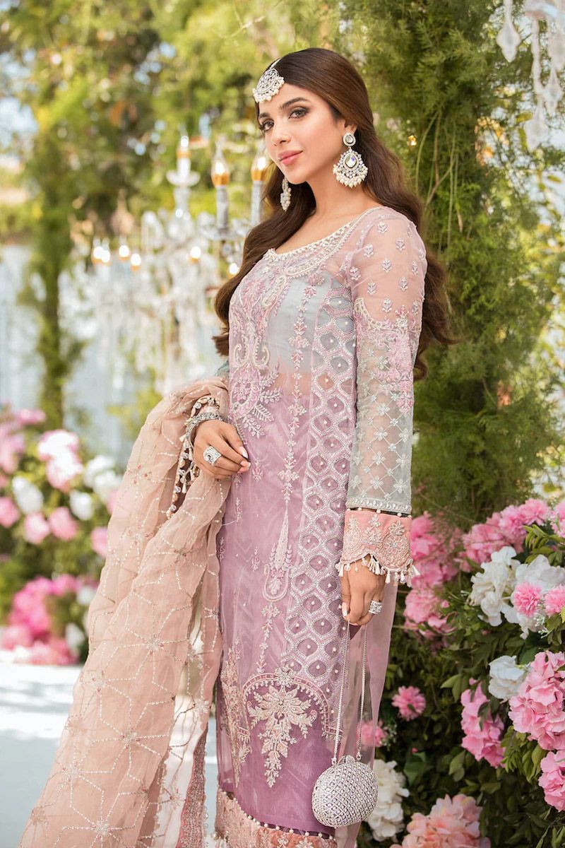 Maria b Shades of Lilac Pink and Blue grey (BD-2105)