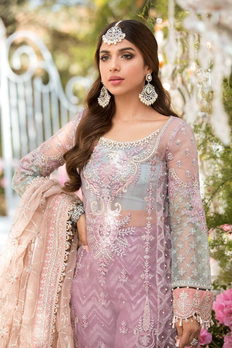 Maria b Shades of Lilac Pink and Blue grey (BD-2105)