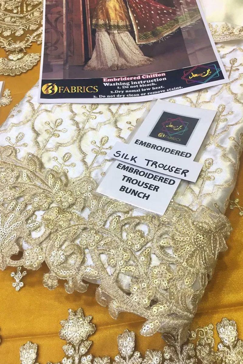 Maria b Mustard, Fuschia & Off White (BD-1708)