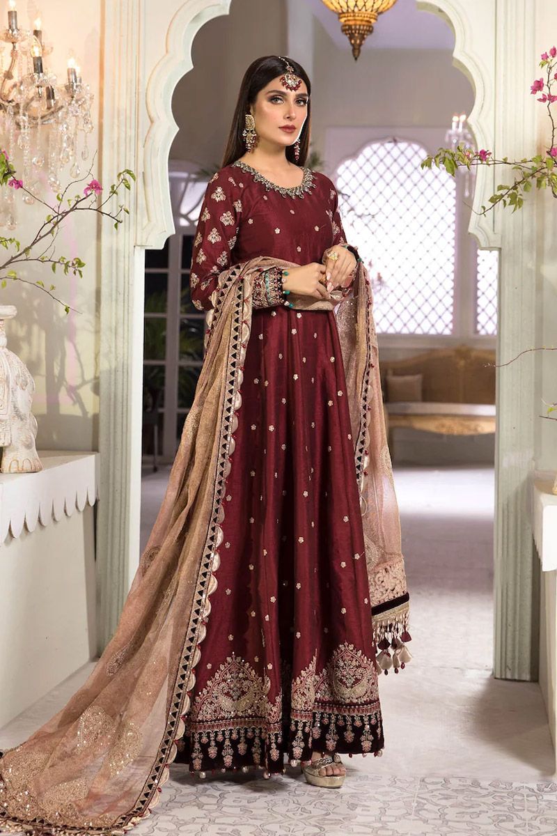 Maria b Maroon and Salmon pink (BD-2204)