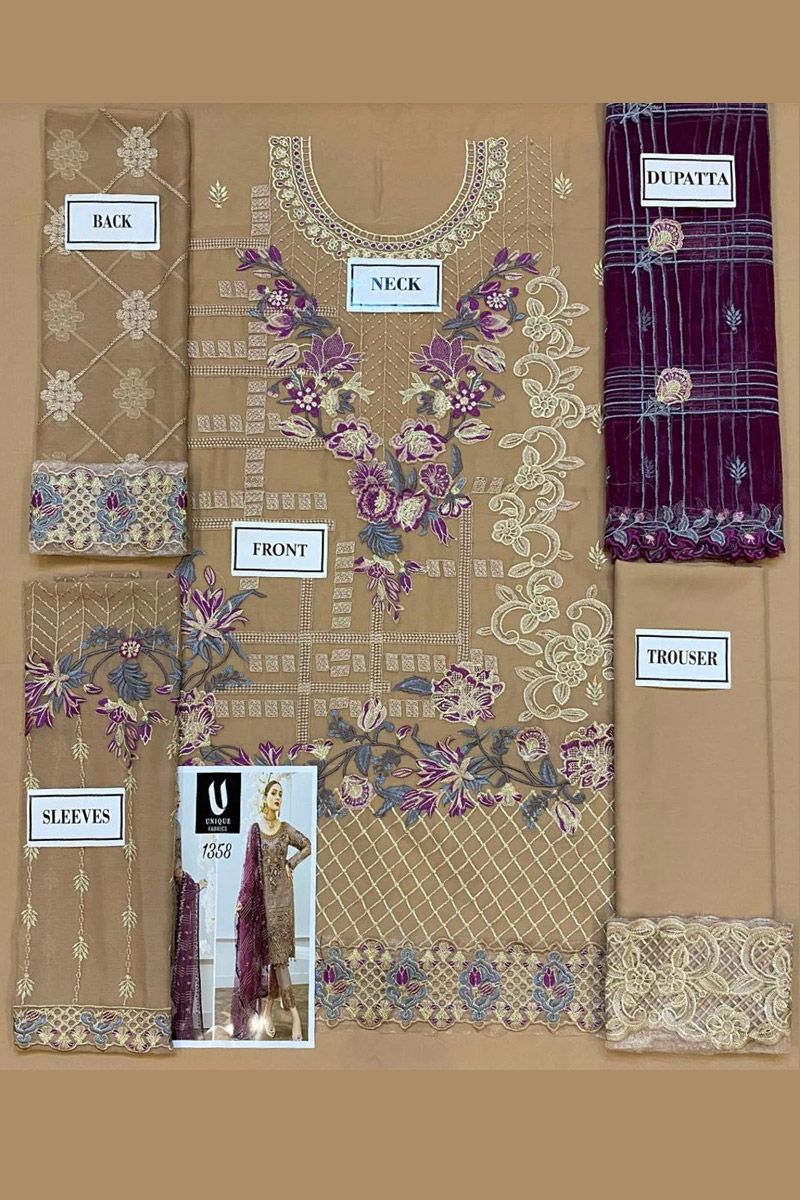 Ramsha chiffon collection beige