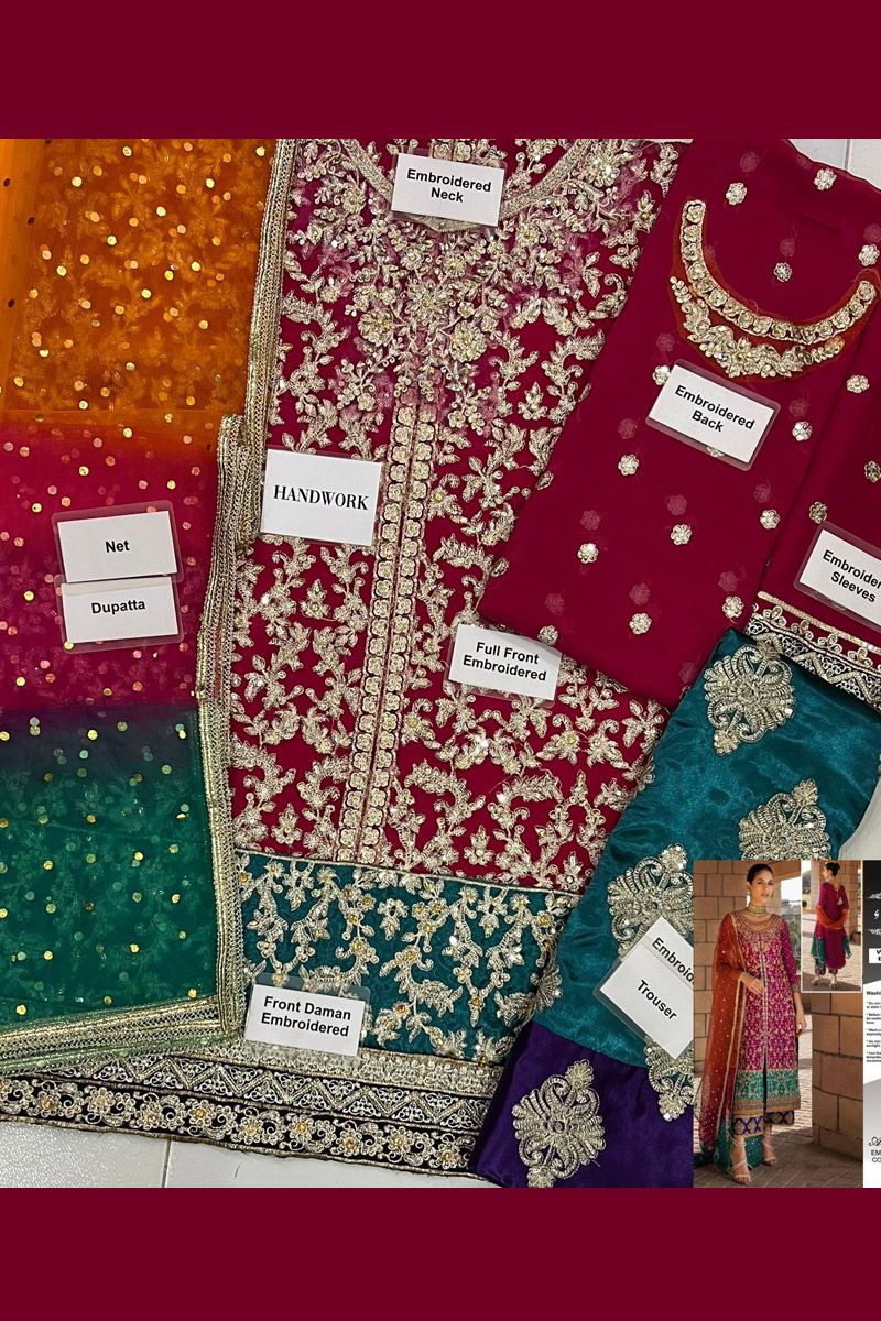 Zainab Chottani chiffon Dress custom stitch