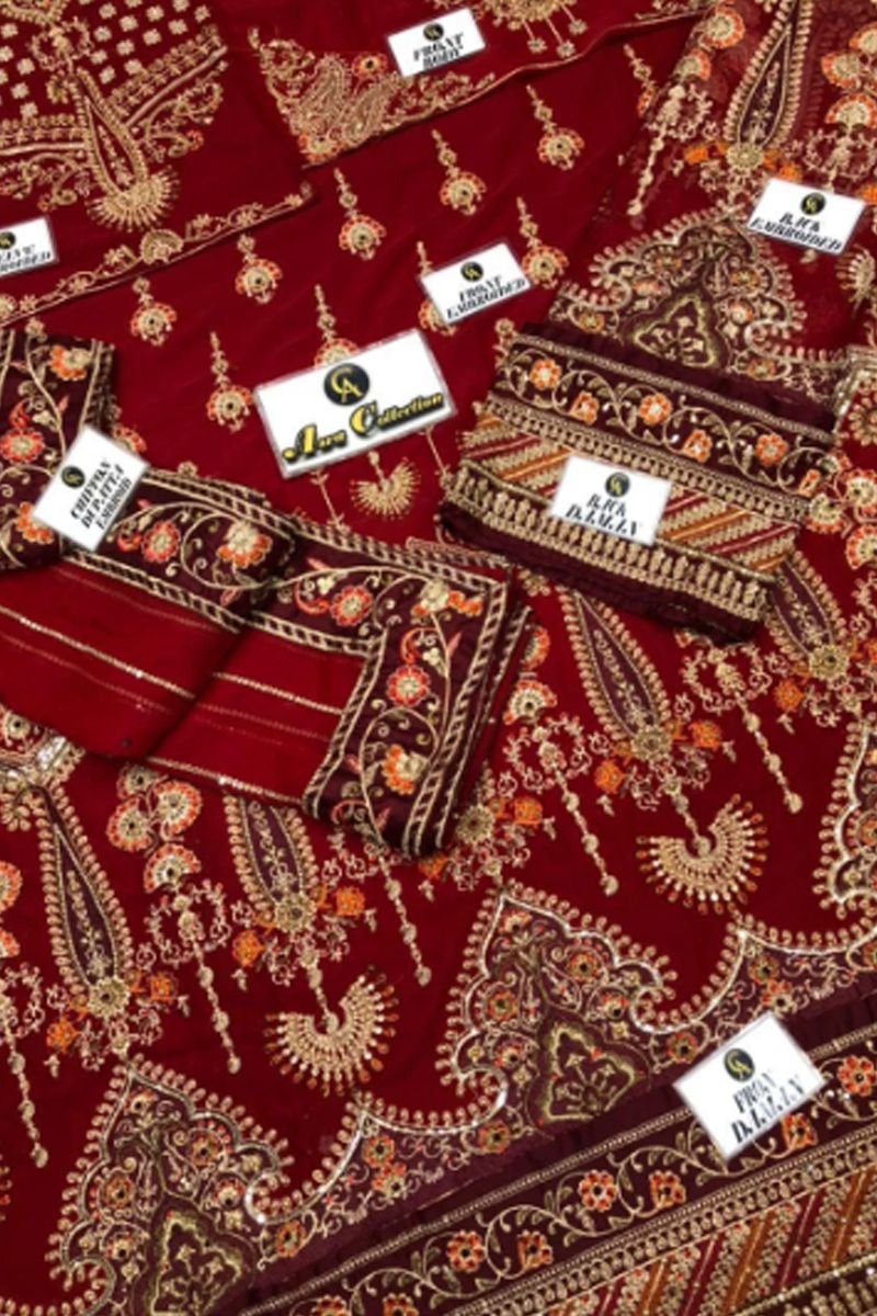 Maria B Bridal Couture Lehenga Choli Red