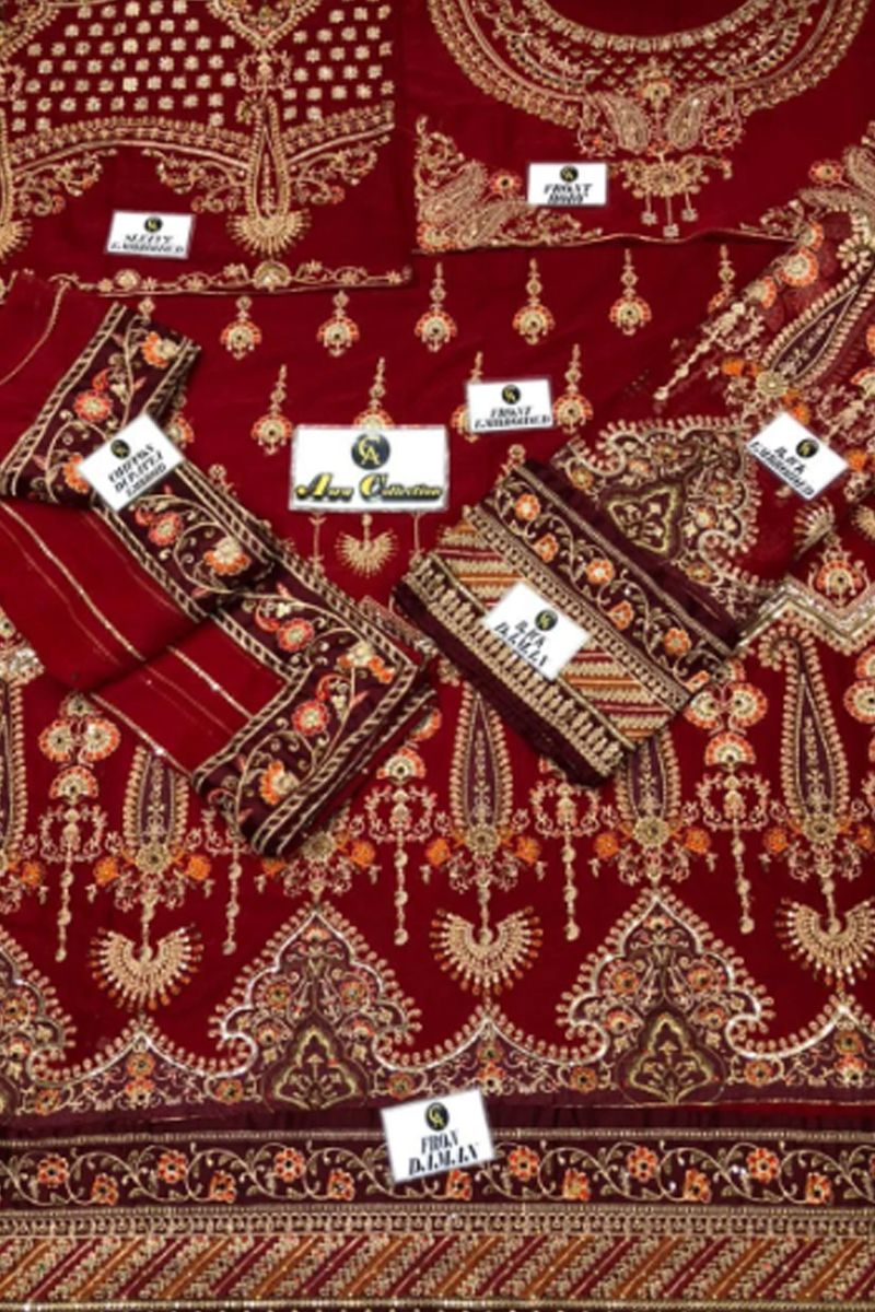 Maria B Bridal Couture Lehenga Choli Red