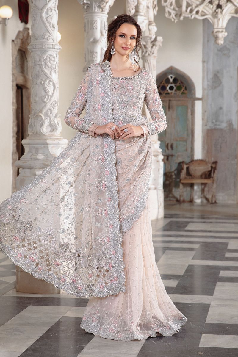 Maria B Couture Pale Pink Saree MC-050
