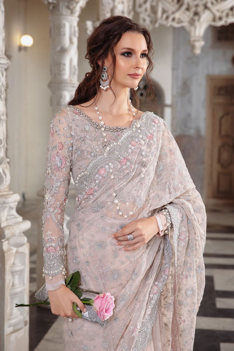 Maria B Couture Pale Pink Saree MC-050
