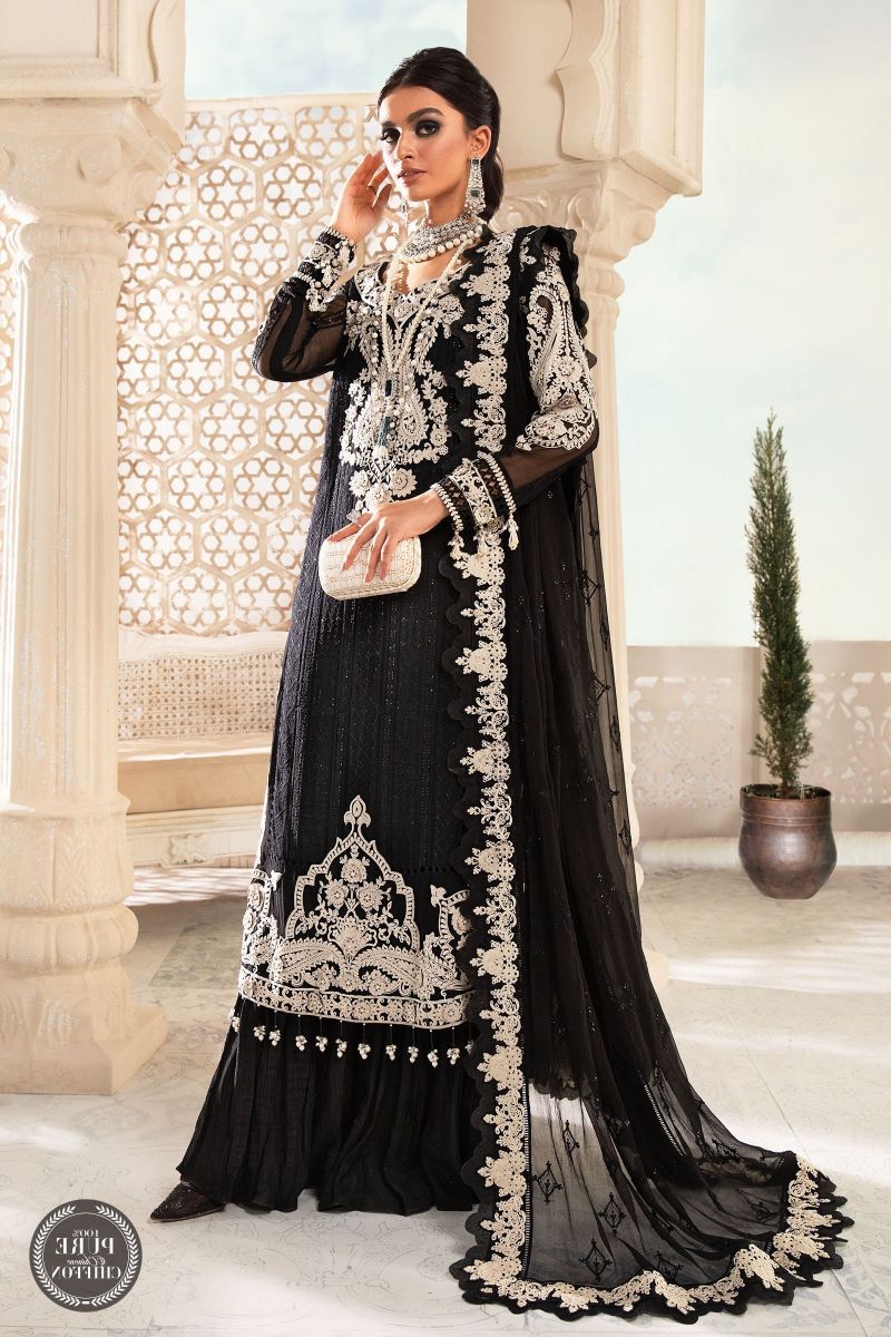 Maria b Chiffon - MPC-22-204-Black and White