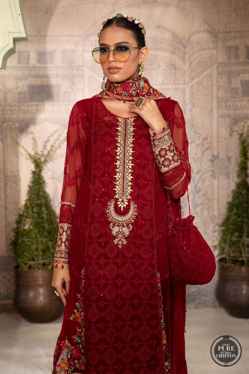 Maria b Chiffon - MPC-22-201-Ruby Red