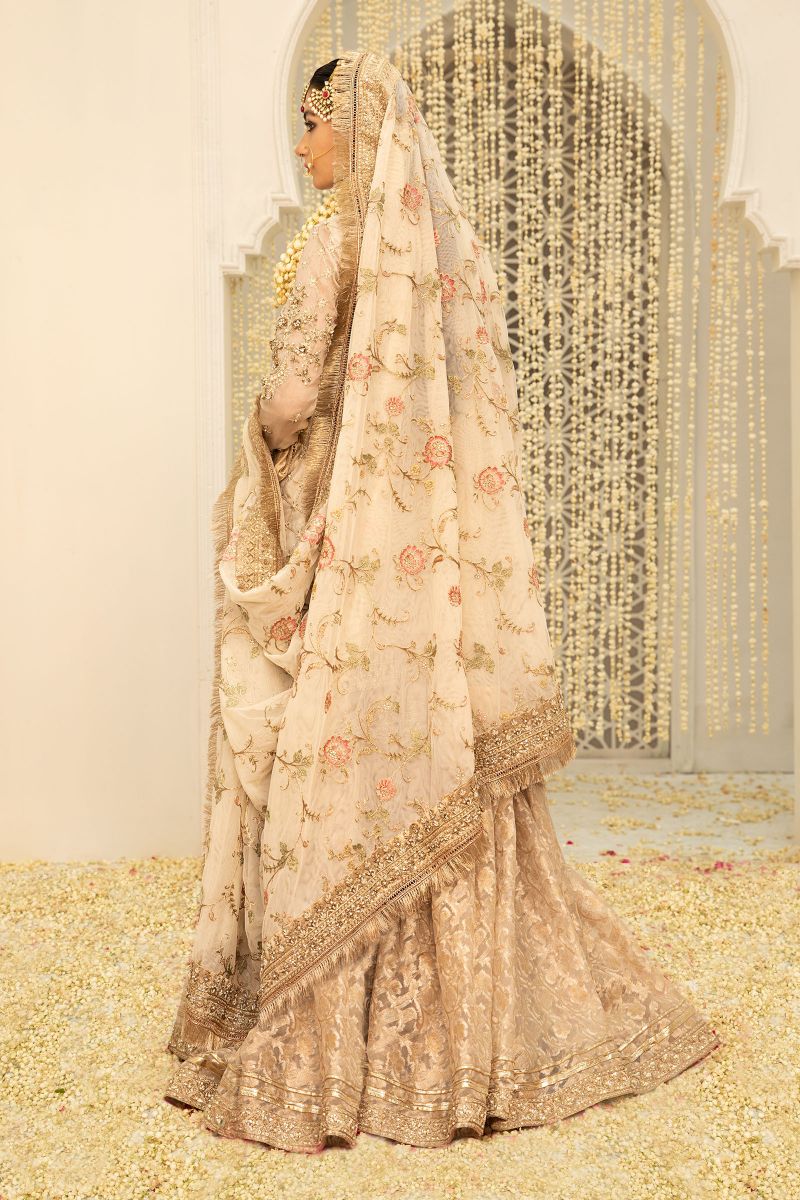 Maria B Bridal Couture Ivory Gold MC-047