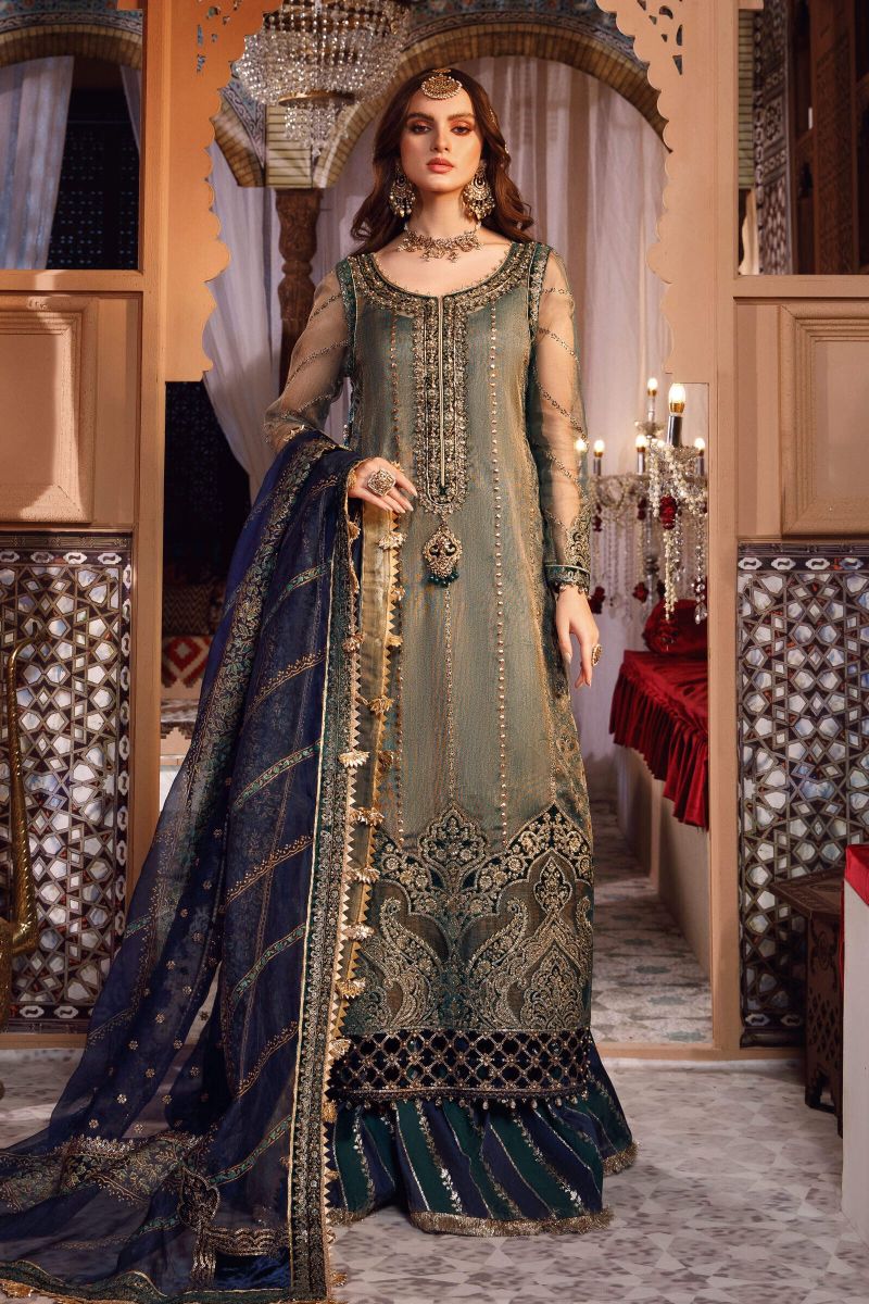 Maria B MBROIDERED - Peacock Shades (BD-2508)