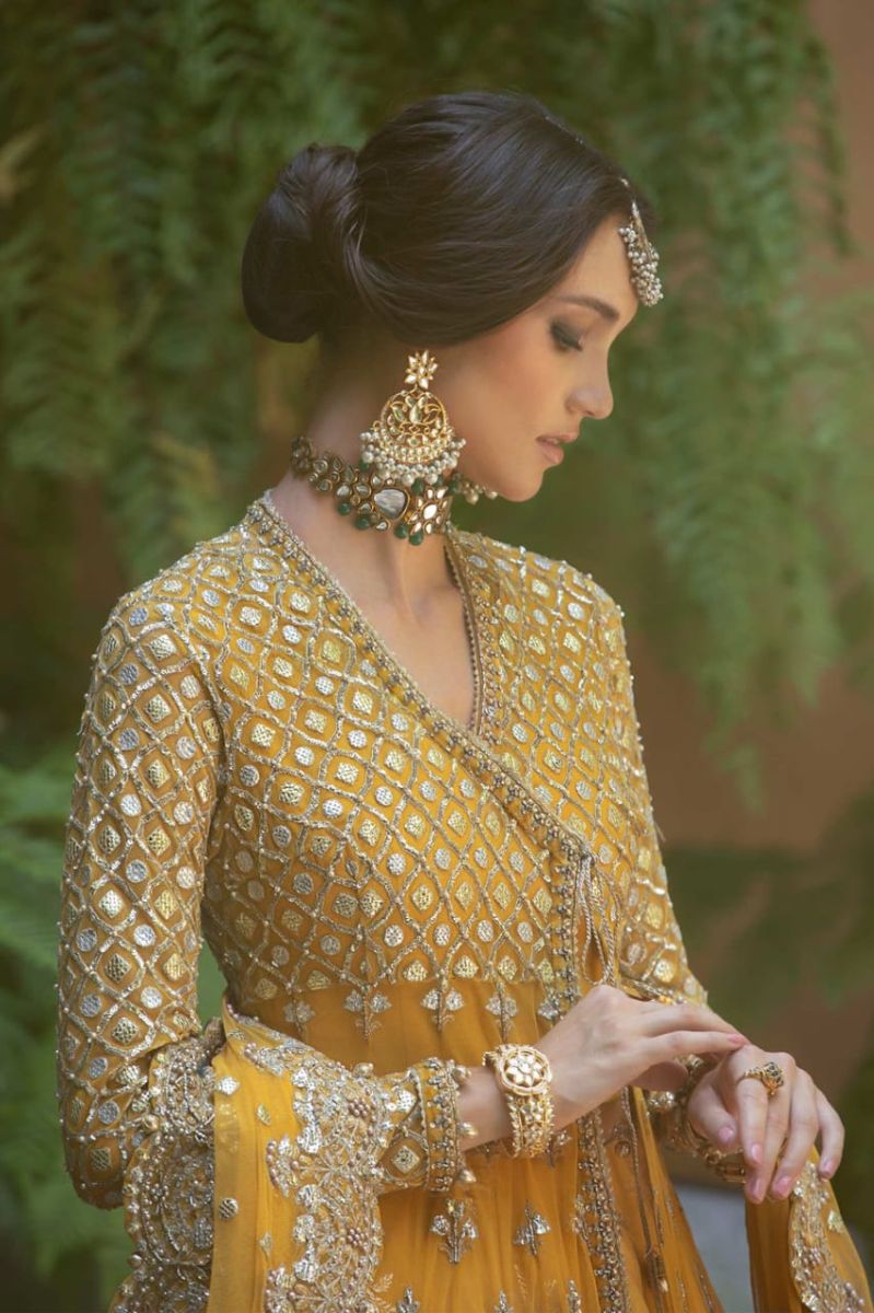 Maria B Couture bridal Yellow MC-801-Ardress