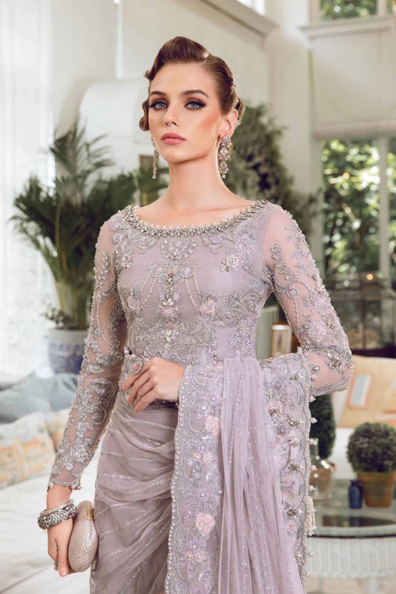 Maria B Couture saree Lilac MC-806