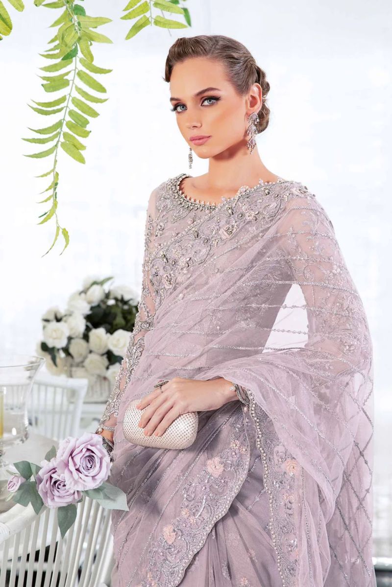 Maria B Couture saree Lilac MC-806