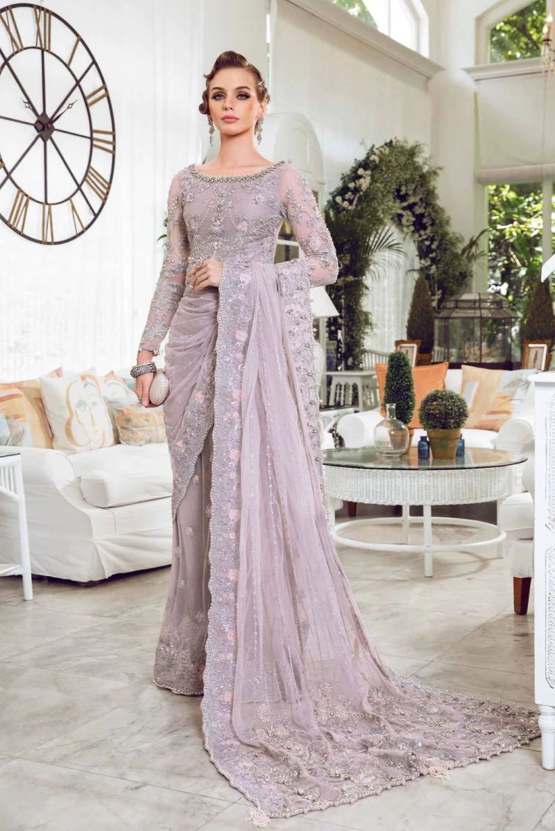 Maria B Couture saree Lilac MC-806