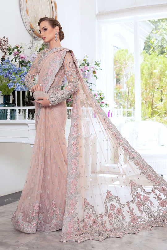 Maria B Couture saree pale Pink MC-809