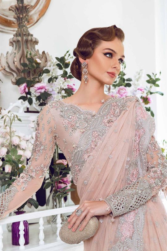 Maria B Couture saree pale Pink MC-809