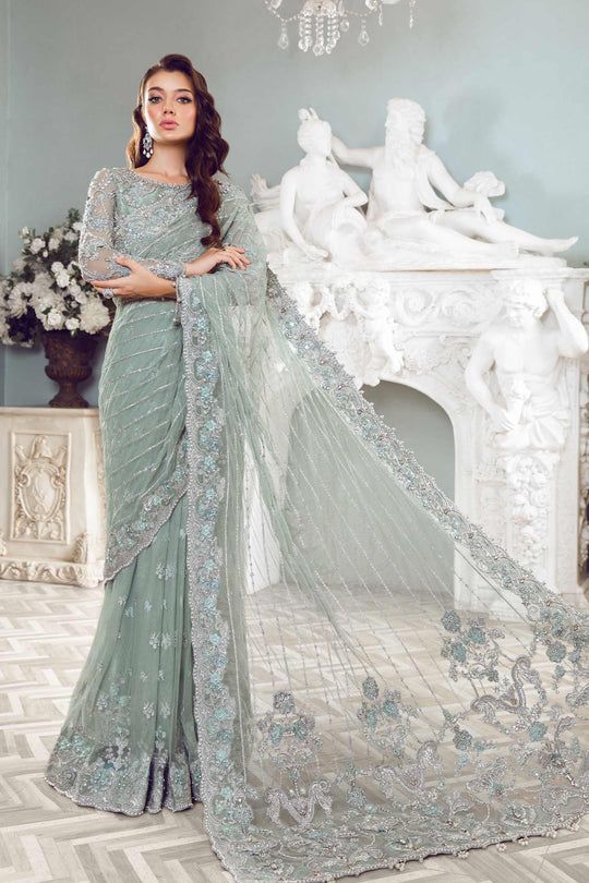Maria B Couture saree Sea Green MC-807