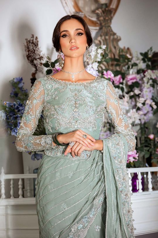 Maria B Couture saree Sea Green MC-807