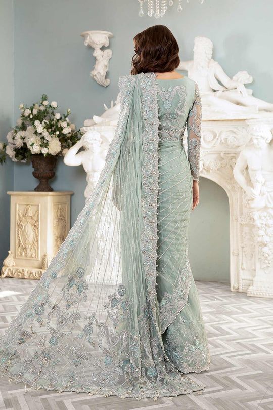 Maria B Couture saree Sea Green MC-807