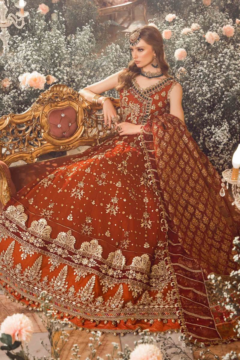 Maria B Mbroidered | Maroon BD-2705