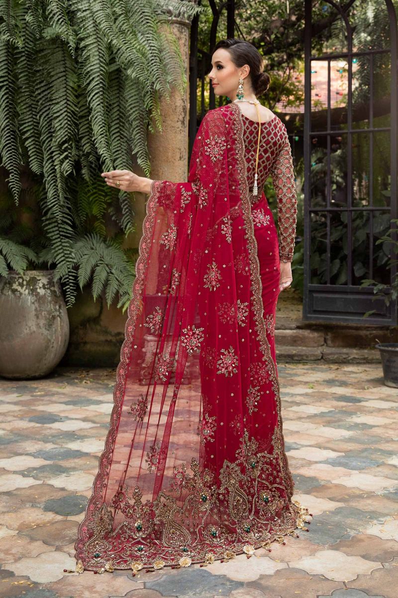 Maria B Couture saree Red MC-803