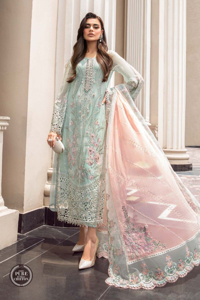 Maria b Chiffon | MPC-23-104 Mint Green
