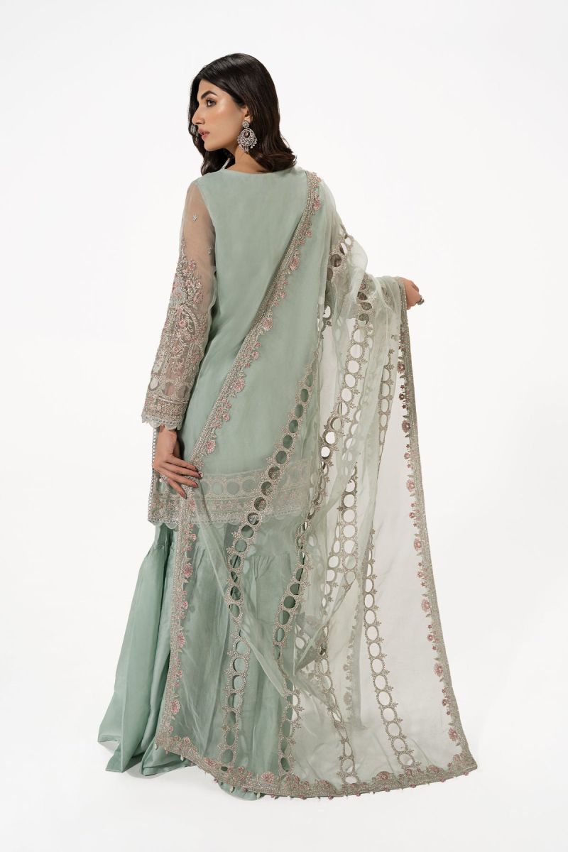 Luxury gharara mint green