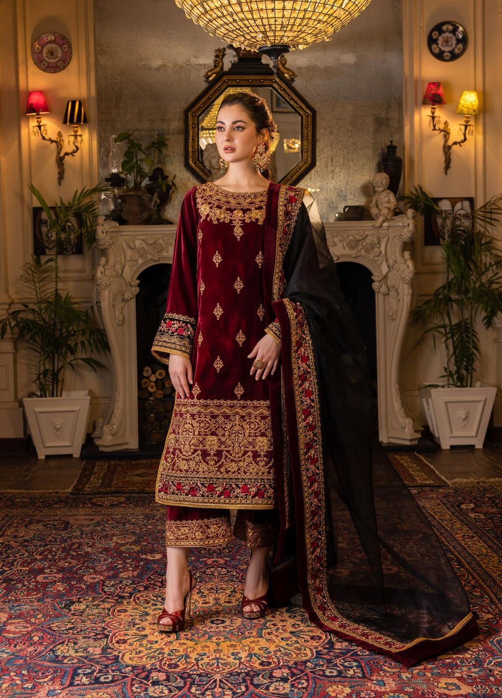 Zainab Chottani velvet Dress custom stitch