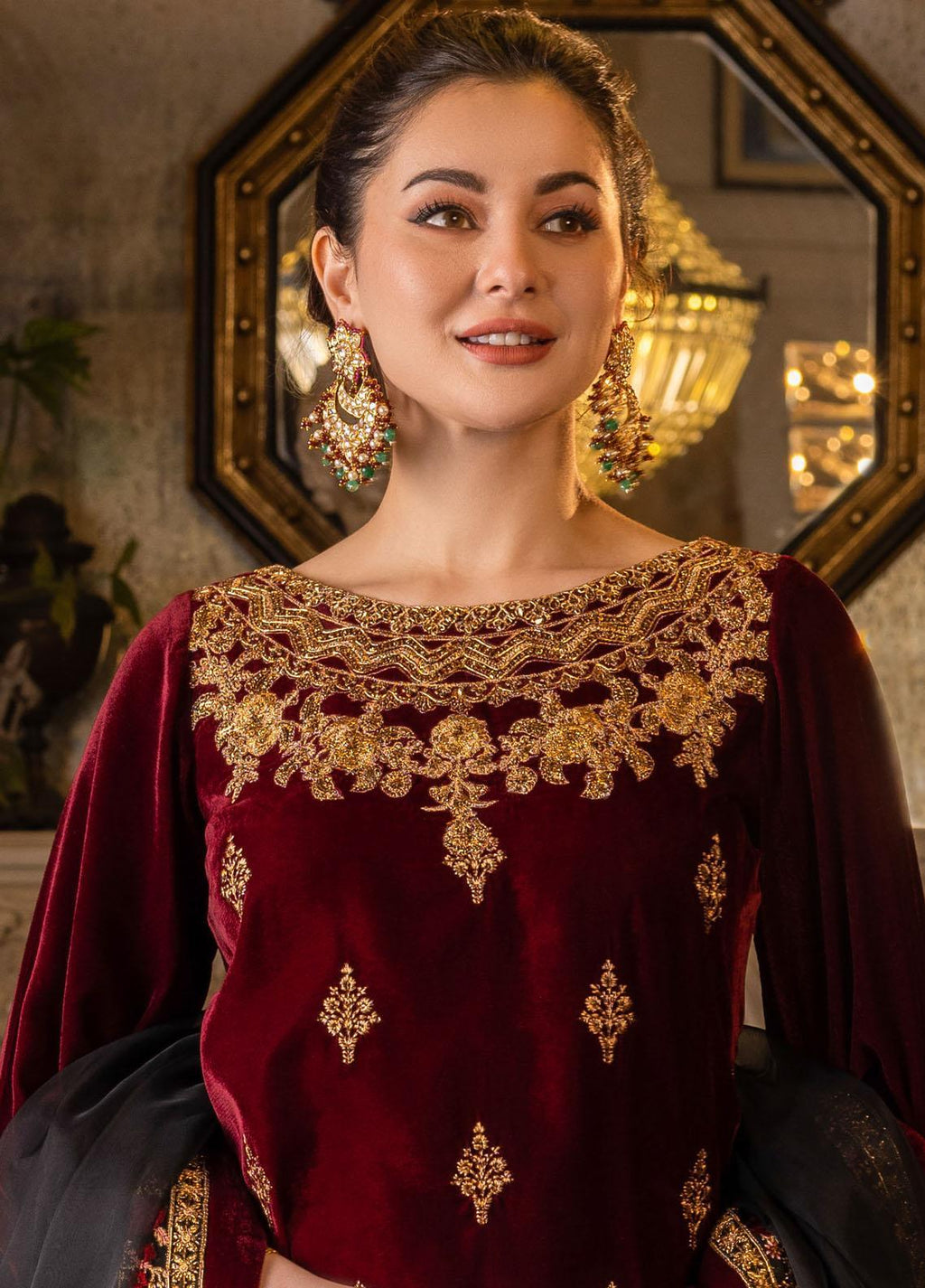 Zainab Chottani velvet Dress custom stitch